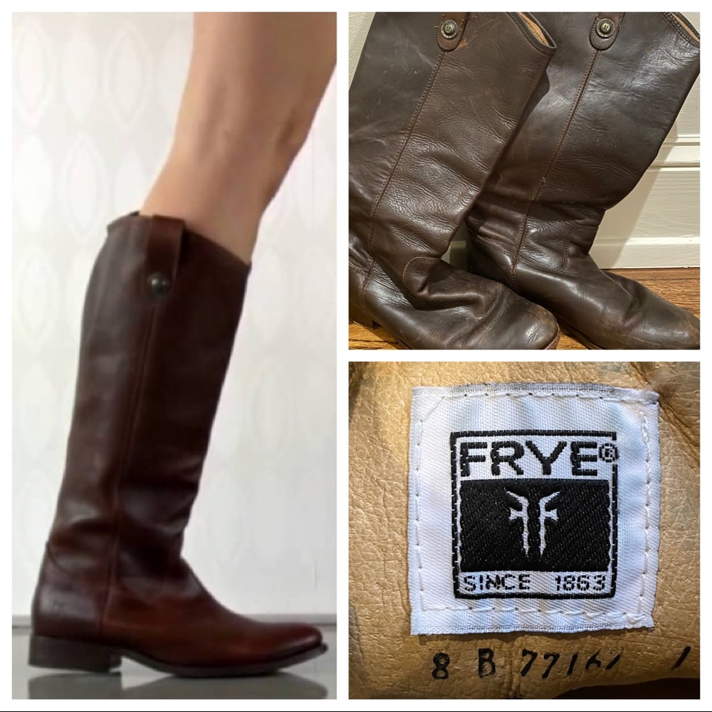 Frye Melissa Dark Brown Boots, Sz 8 GUC